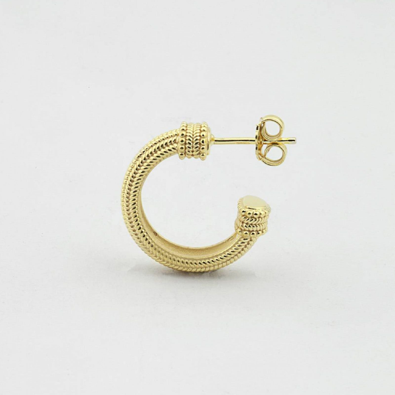 Mono orecchino cerchio Nove25 Antique unisex in argento oro 14mm N25ORE00426-O-S-2