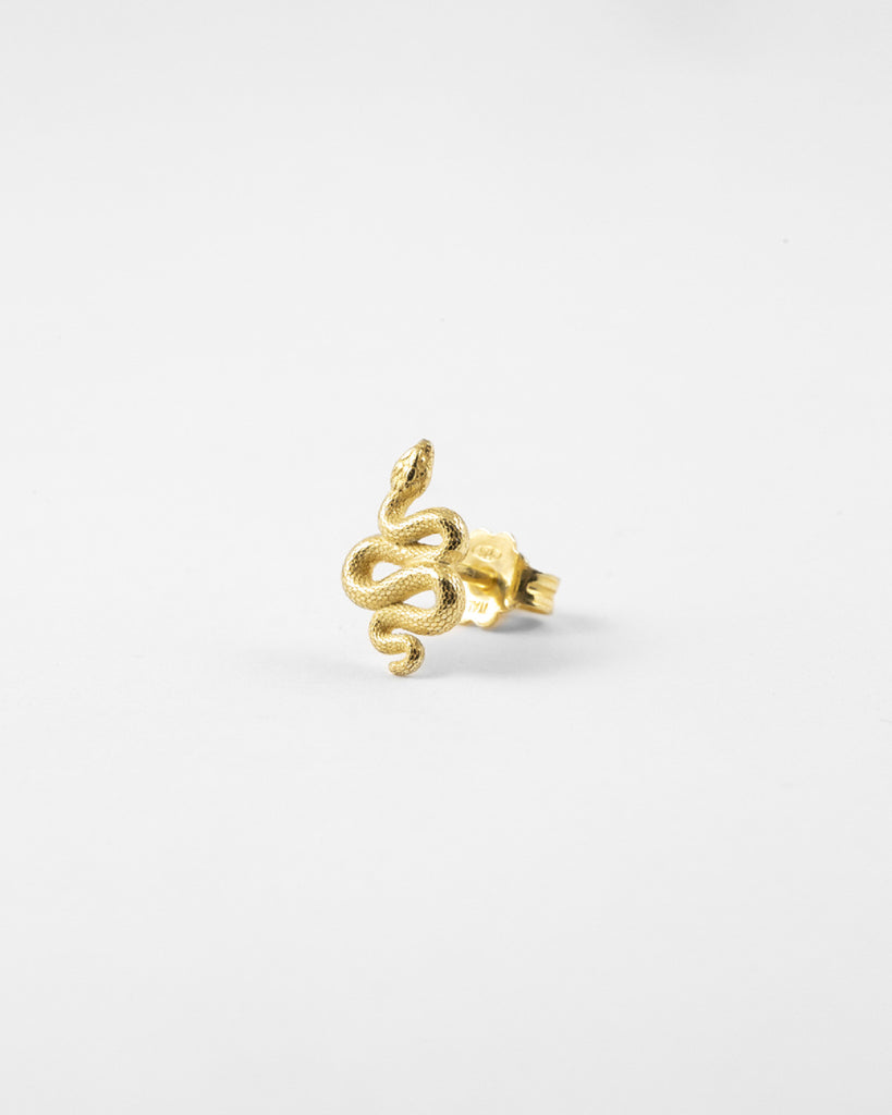 Mono orecchino a lobo Nove25 Snake unisex in argento 925 dorato a forma di serpente 12mm N25ORE00445/O/S