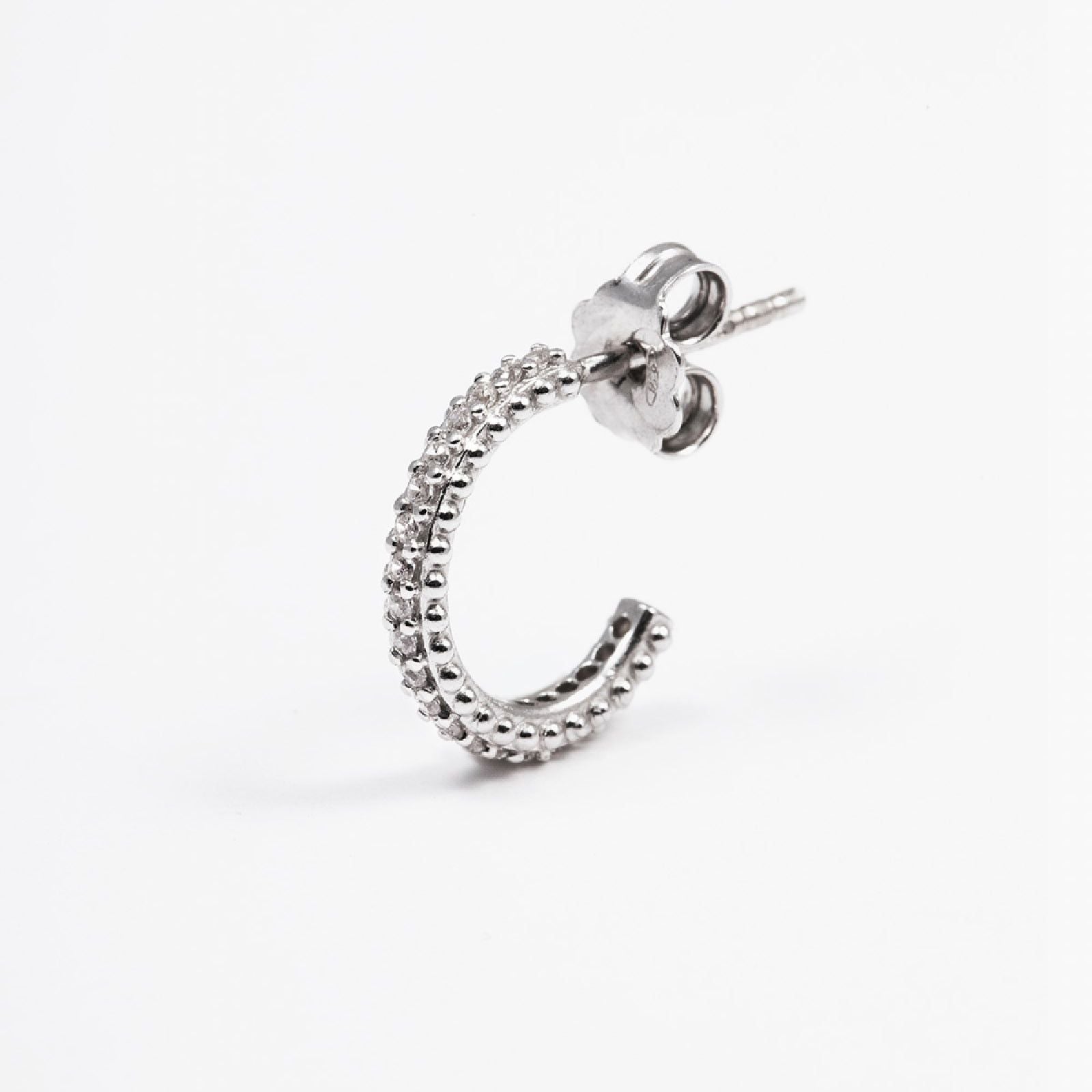 Mono orecchino cerchio Nove25 Opulence unisex in argento con zirconi N25ORE00450-O-S-1