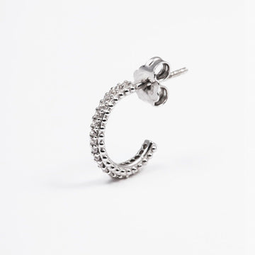 Mono orecchino cerchio Nove25 Opulence unisex in argento con zirconi N25ORE00450-O-S-1