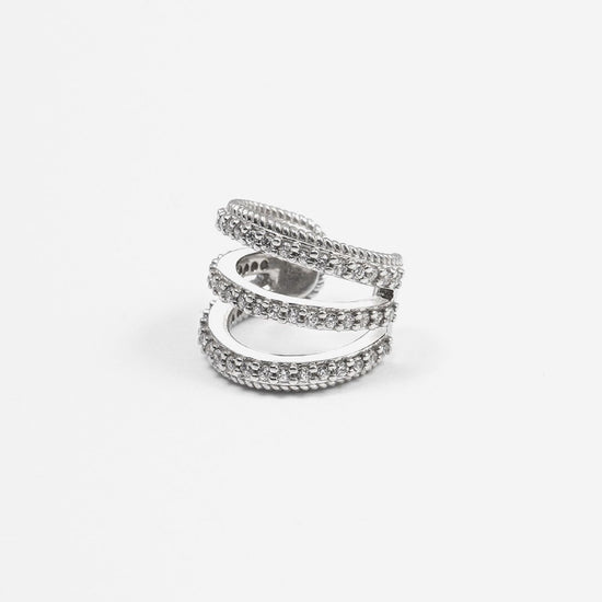 Earcuff Nove25 Opulence donna in argento con zirconi su tre linee N25ORE00453-O-S-1