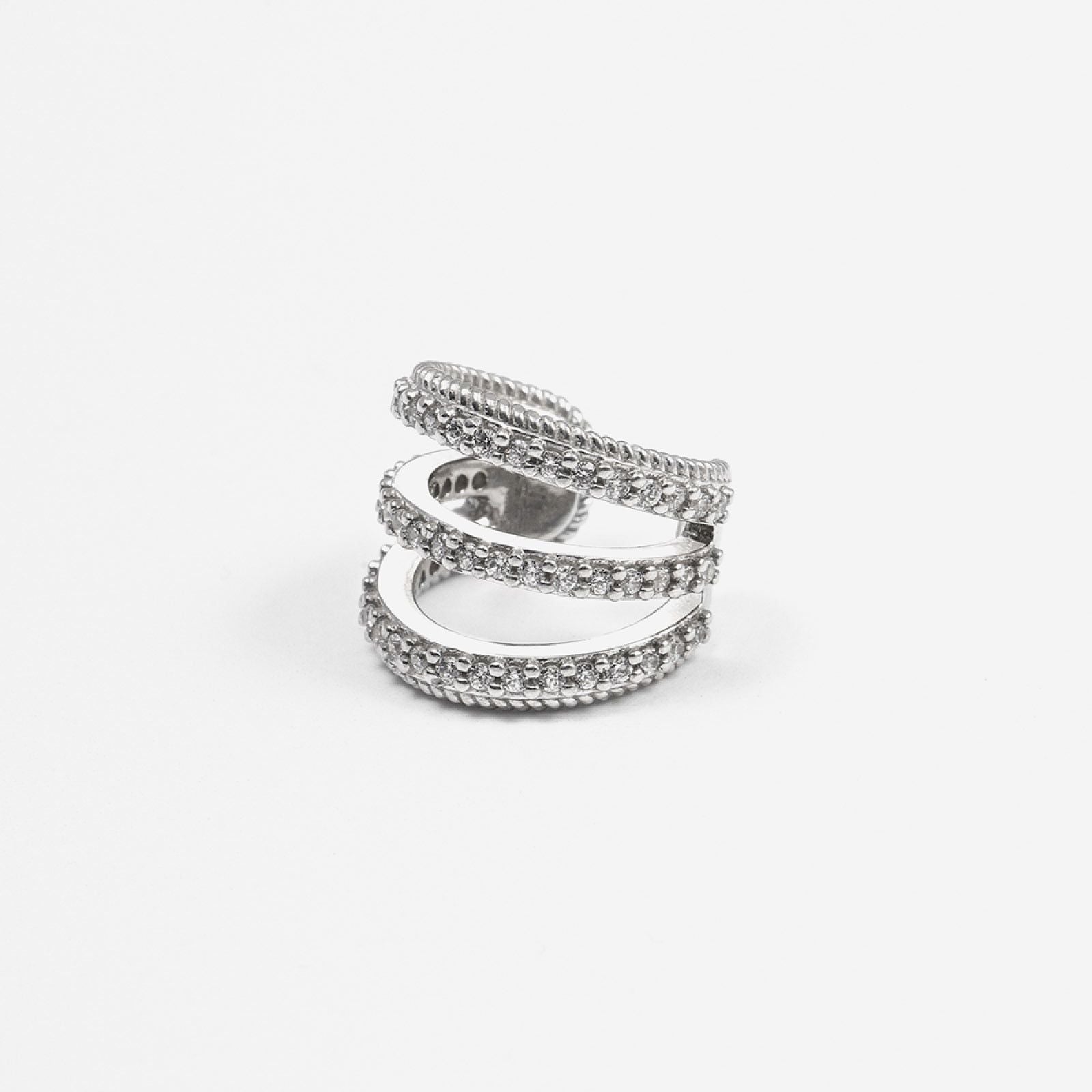 Earcuff Nove25 Opulence donna in argento con zirconi su tre linee N25ORE00453-O-S-1