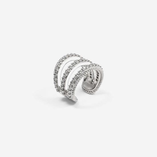 Earcuff Nove25 Opulence donna in argento con zirconi su tre linee N25ORE00453-O-S-2