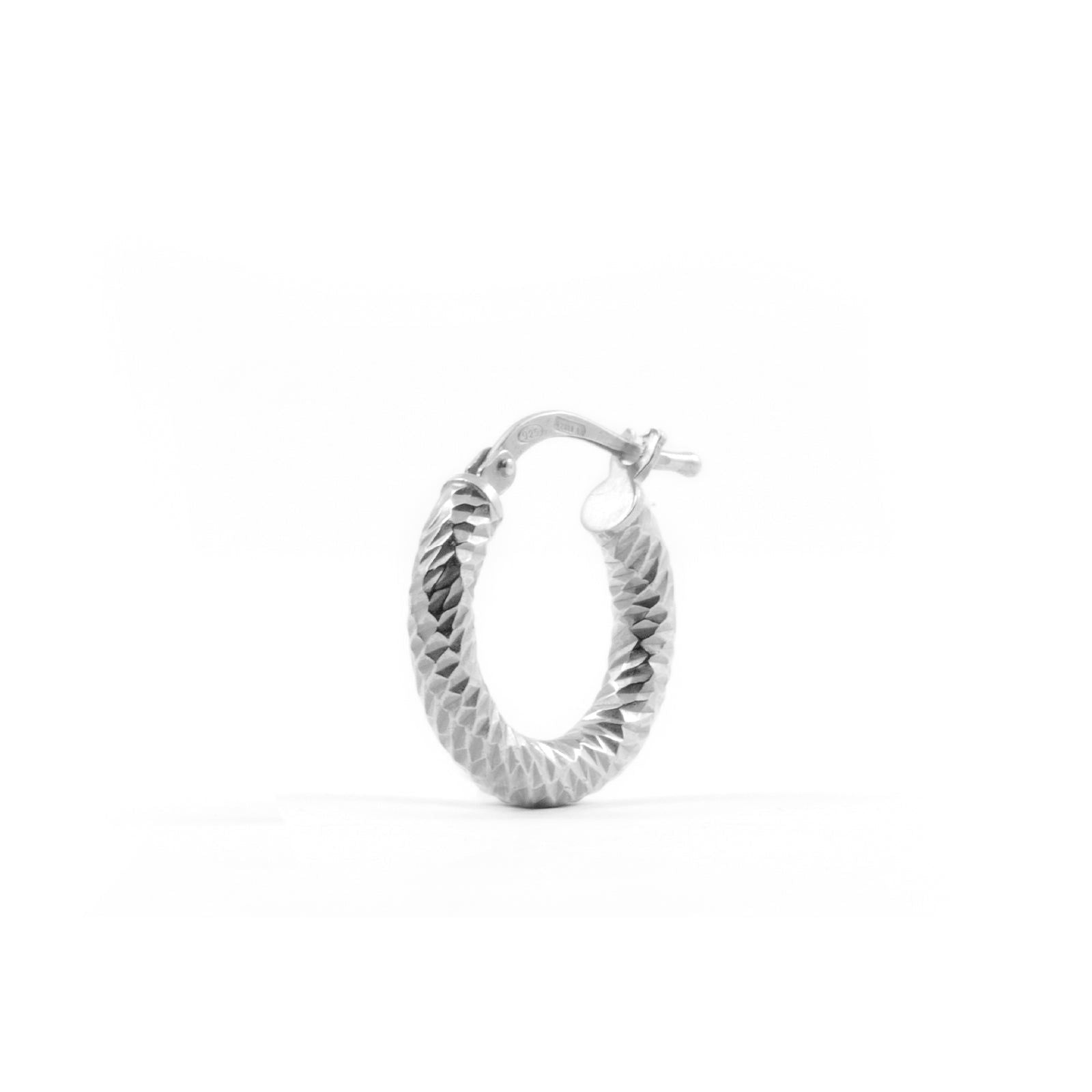 Mono orecchino unisex Nove25 Timeless argento rodiato superficie lavorata N25ORE00463-O-S-1