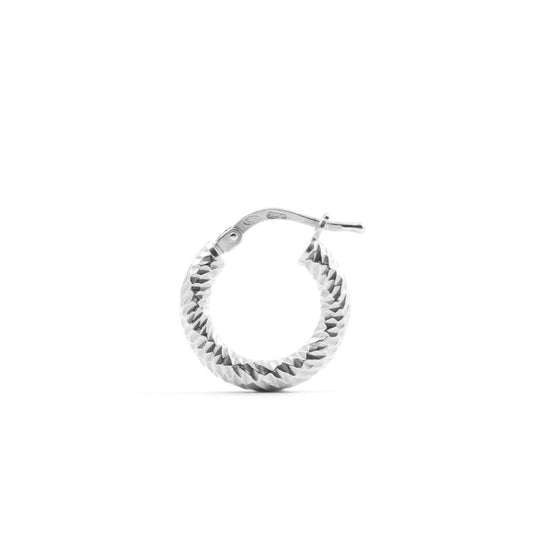 Mono orecchino unisex Nove25 Timeless argento rodiato superficie lavorata N25ORE00463-O-S-2