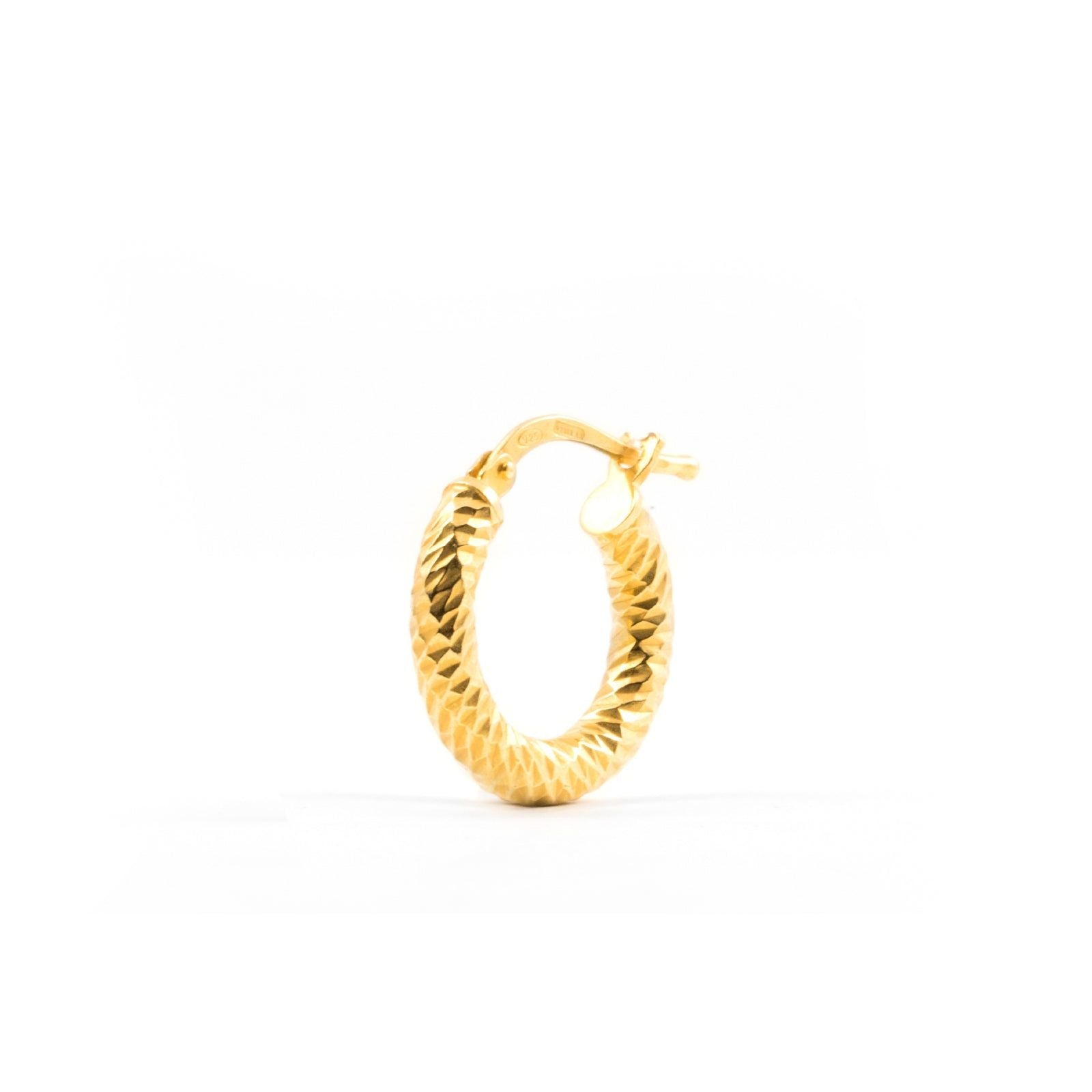 Mono orecchino unisex Nove25 Timeless argento dorato superficie lavorata N25ORE00475-O-S-1