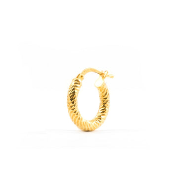 Mono orecchino unisex Nove25 Timeless argento dorato superficie lavorata N25ORE00475-O-S-1
