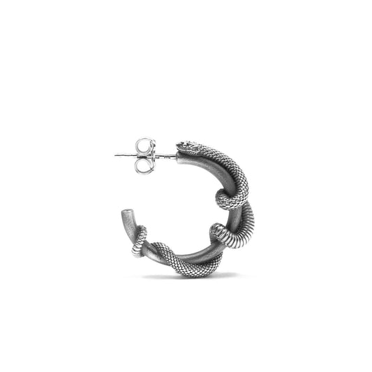 Mono orecchino unisex Nove25 Snake argento brunito serpente intrecciato N25ORE00492-O-S-2