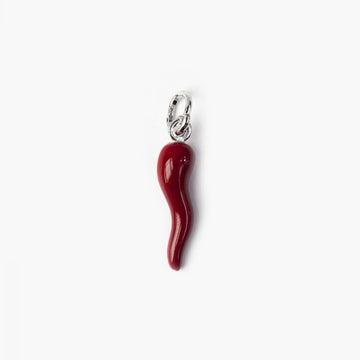 Ciondolo Nove25 Miniature unisex argento smalto rosso cornetto misura M N25PEN00130-M-1
