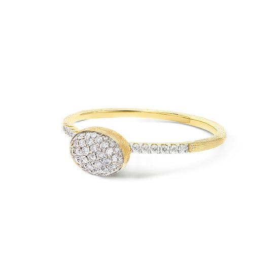 Anello Nanis Boules Baby in oro giallo e pavè di diamanti SU MISURA