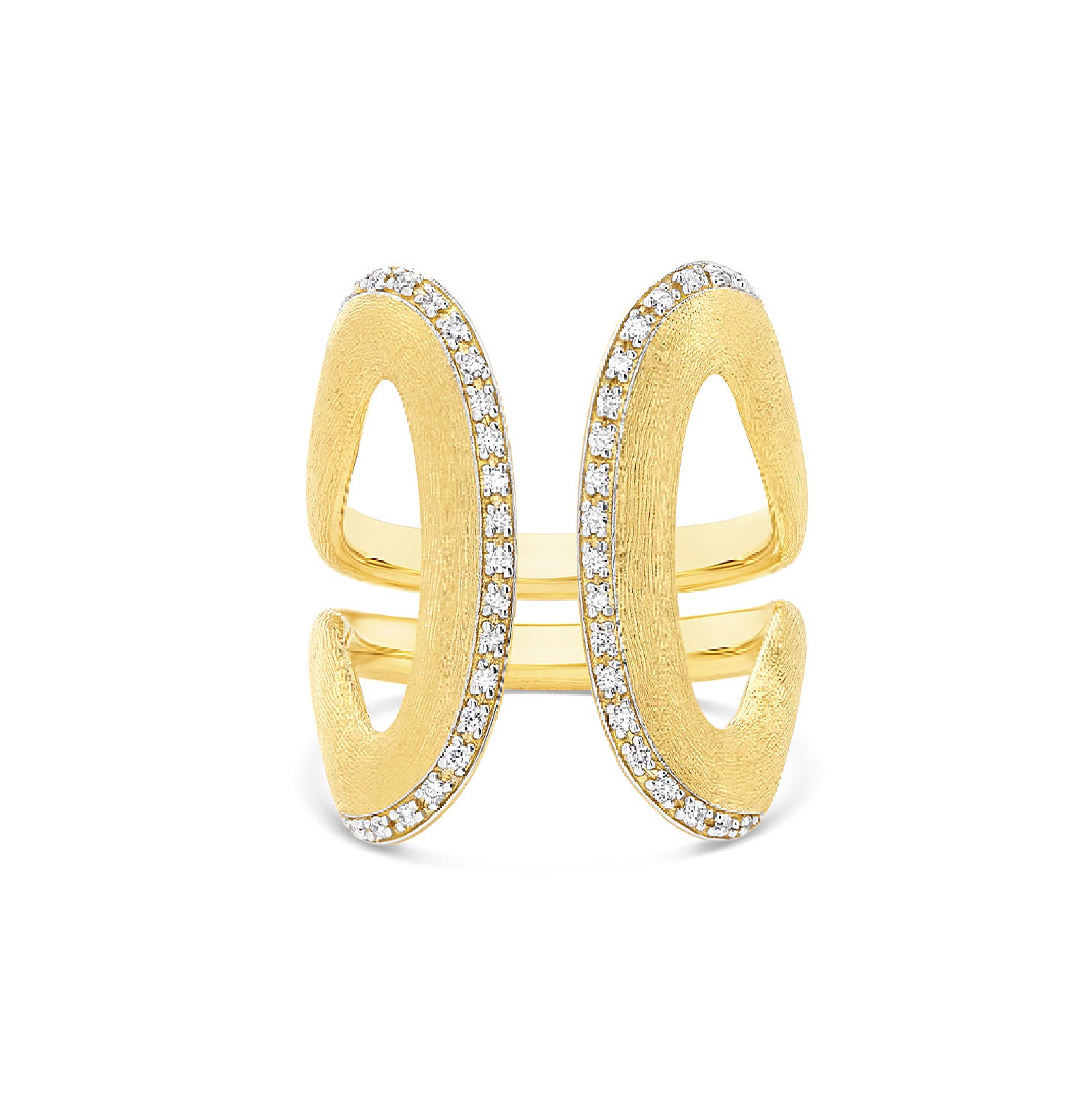 Anello a fascia Nanis in oro giallo 18 kt con diamanti SU MISURA