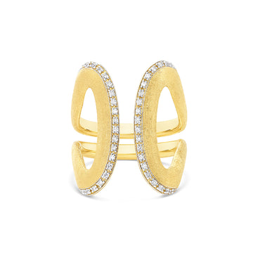 Anello a fascia Nanis in oro giallo 18 kt con diamanti SU MISURA
