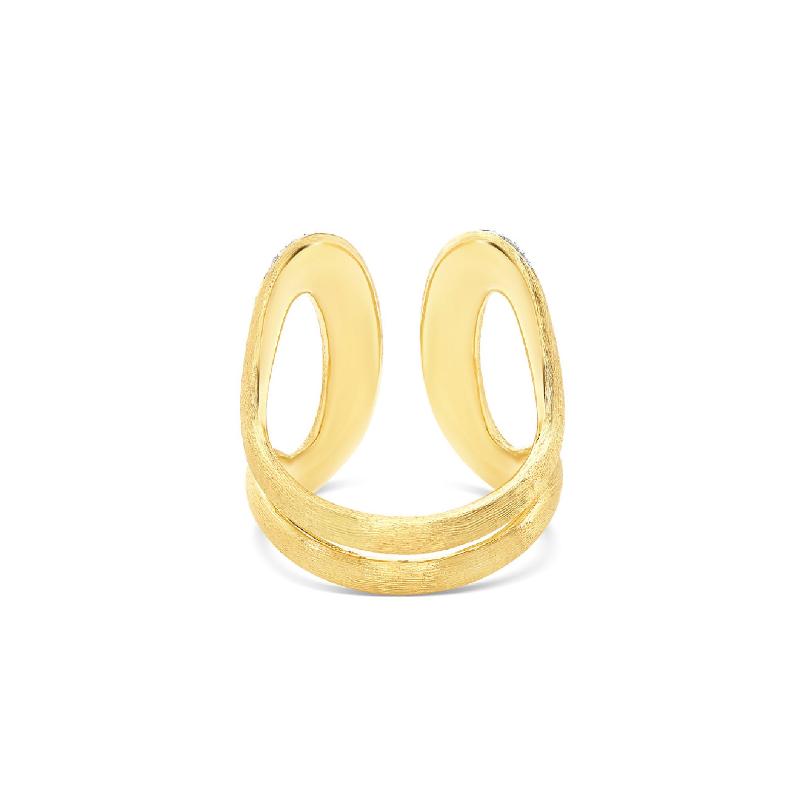 Anello a fascia Nanis in oro giallo 18 kt con diamanti SU MISURA