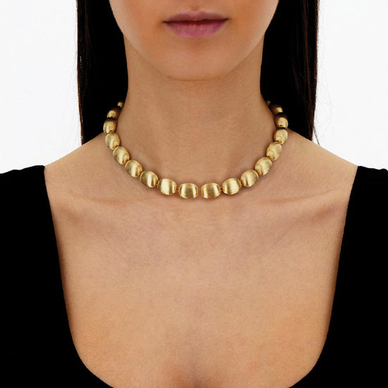 Collana girocollo Nanis in oro giallo 18kt ed elementi ovali MISURA UNICA