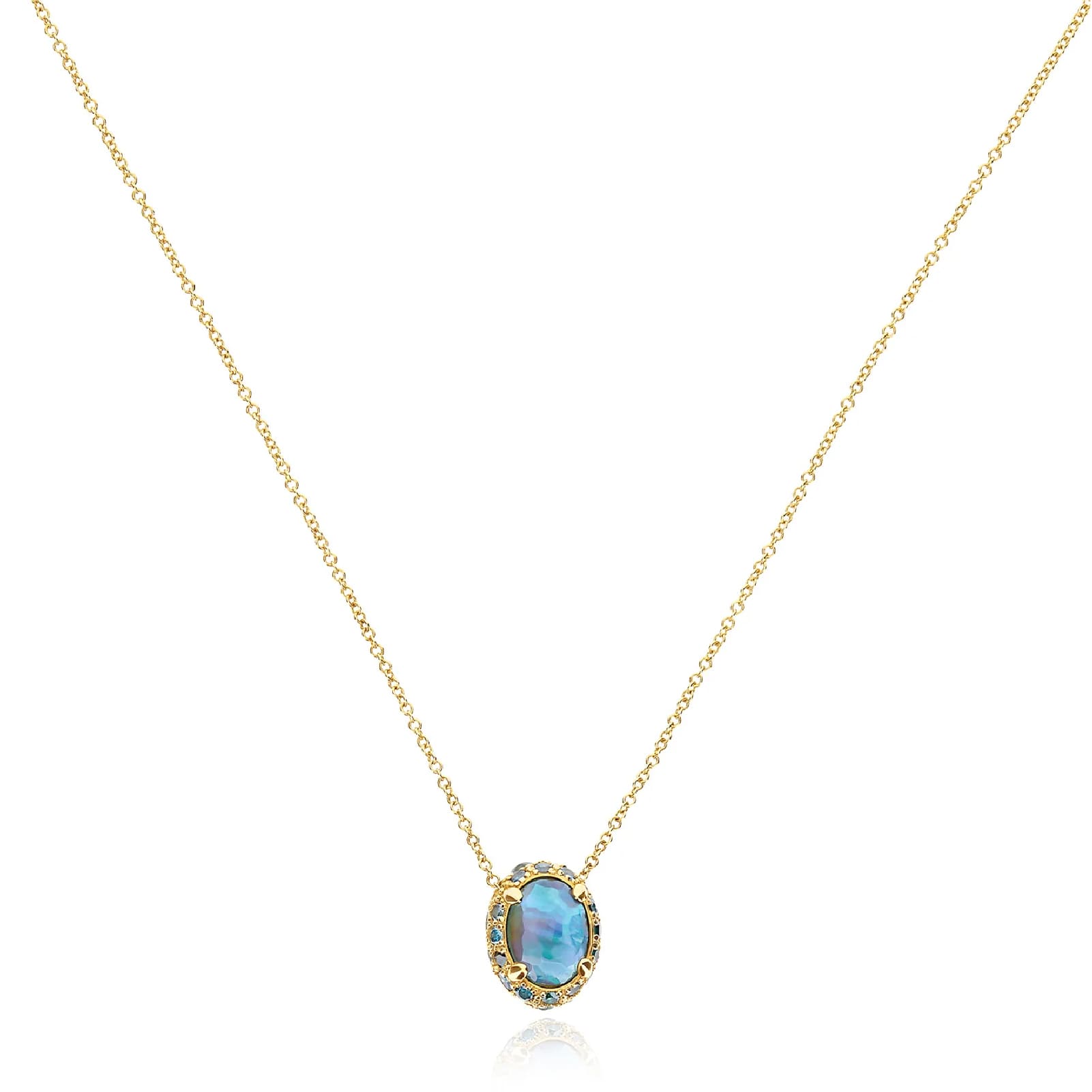 Collana Nanis Dancing Reverse oro 18K con diamanti e pietre MISURA UNICA