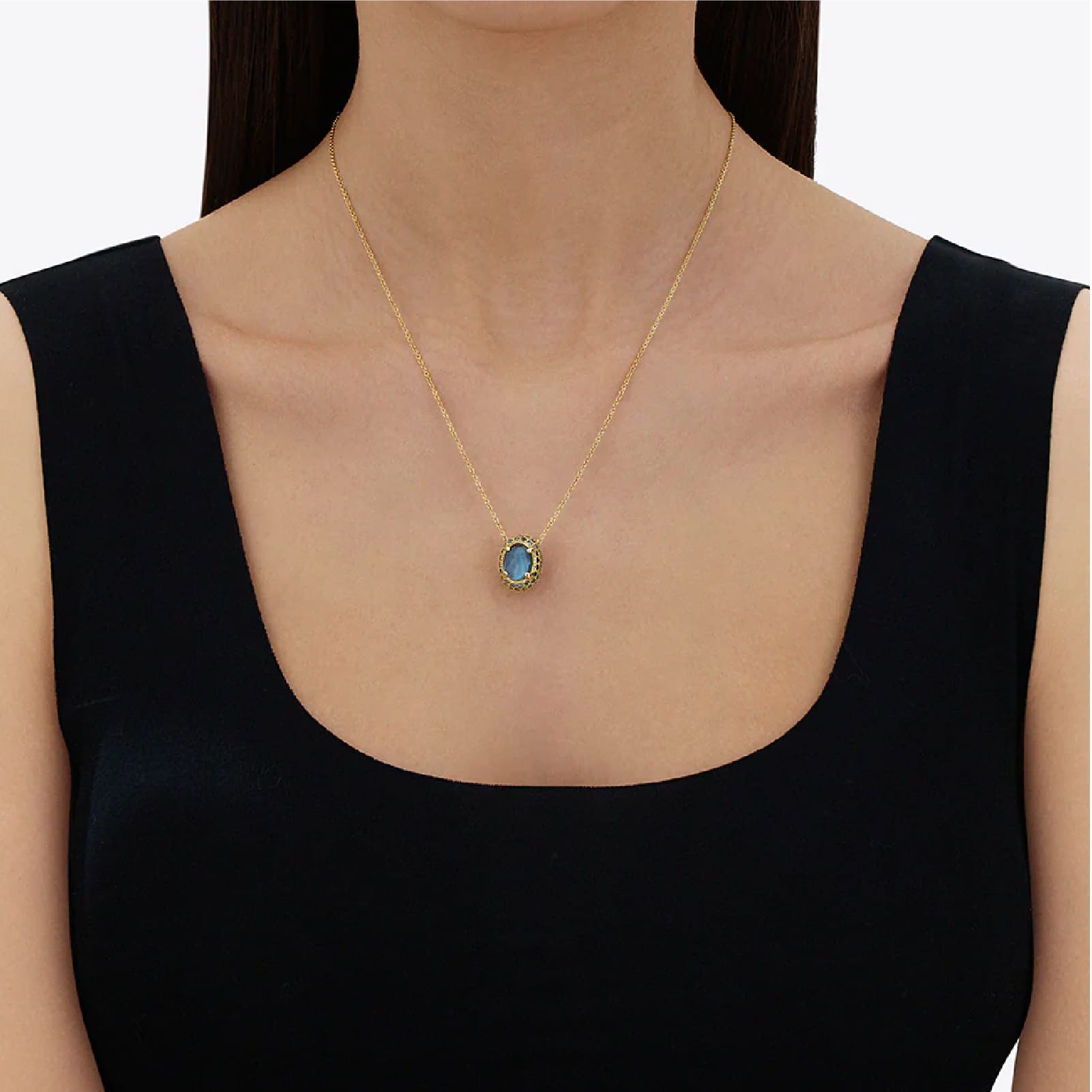 Collana Nanis Dancing Reverse oro 18K con diamanti e pietre MISURA UNICA