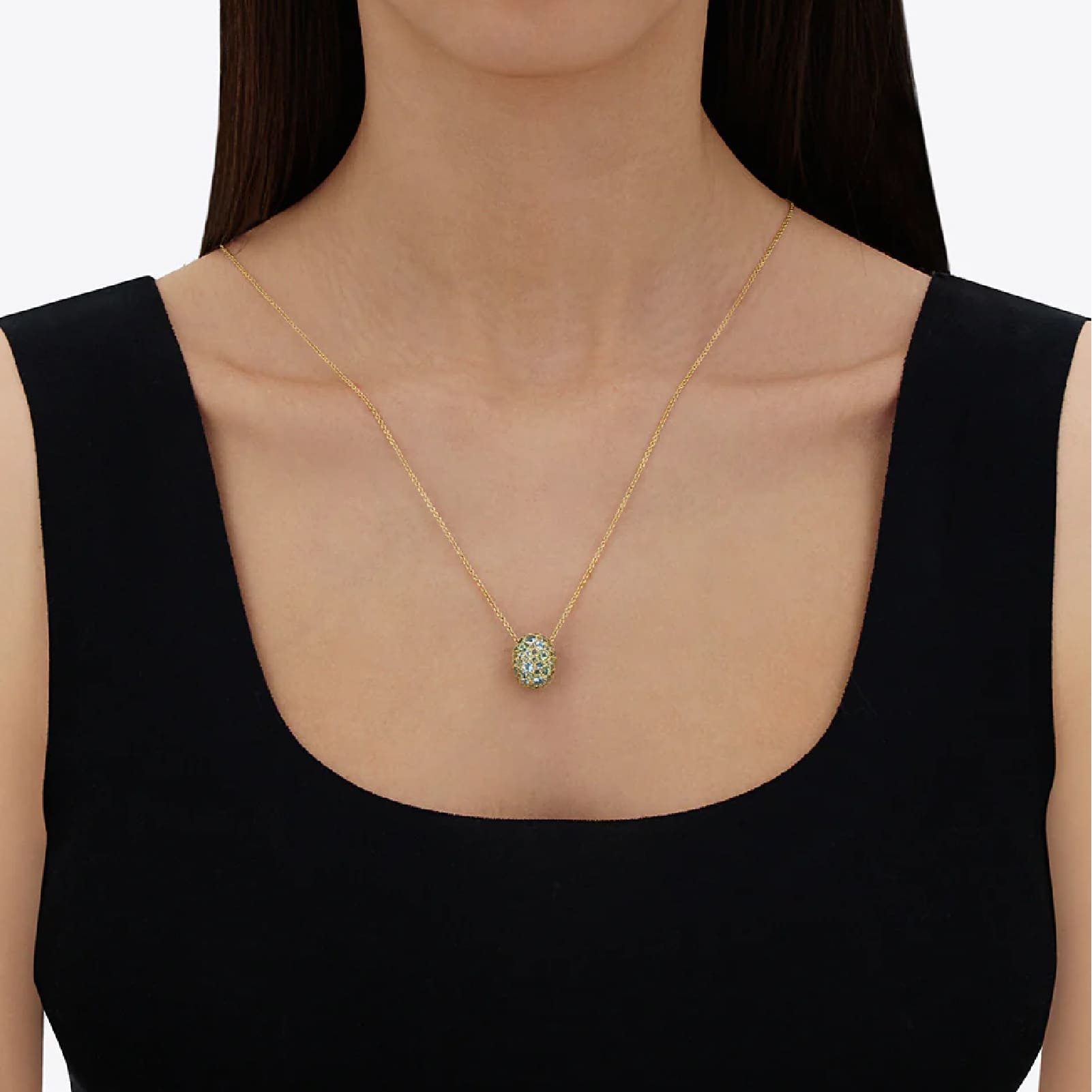 Collana Nanis Dancing Reverse oro 18K con diamanti e pietre MISURA UNICA