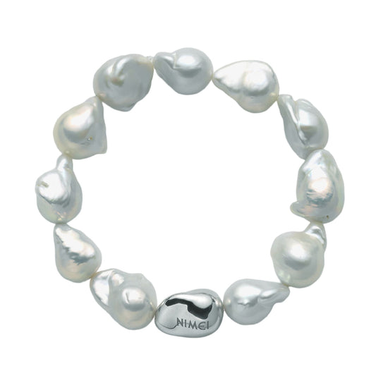 Bracciale girocollo Nimei in perle vere oriente barocco 17 cm