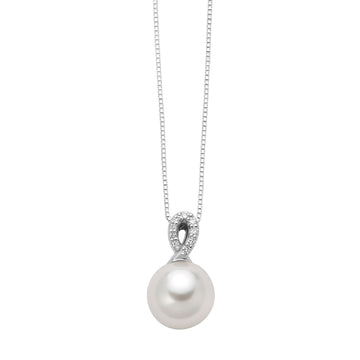 Collana Nimei in oro bianco 18kt con perle e diamanti MISURA UNICA