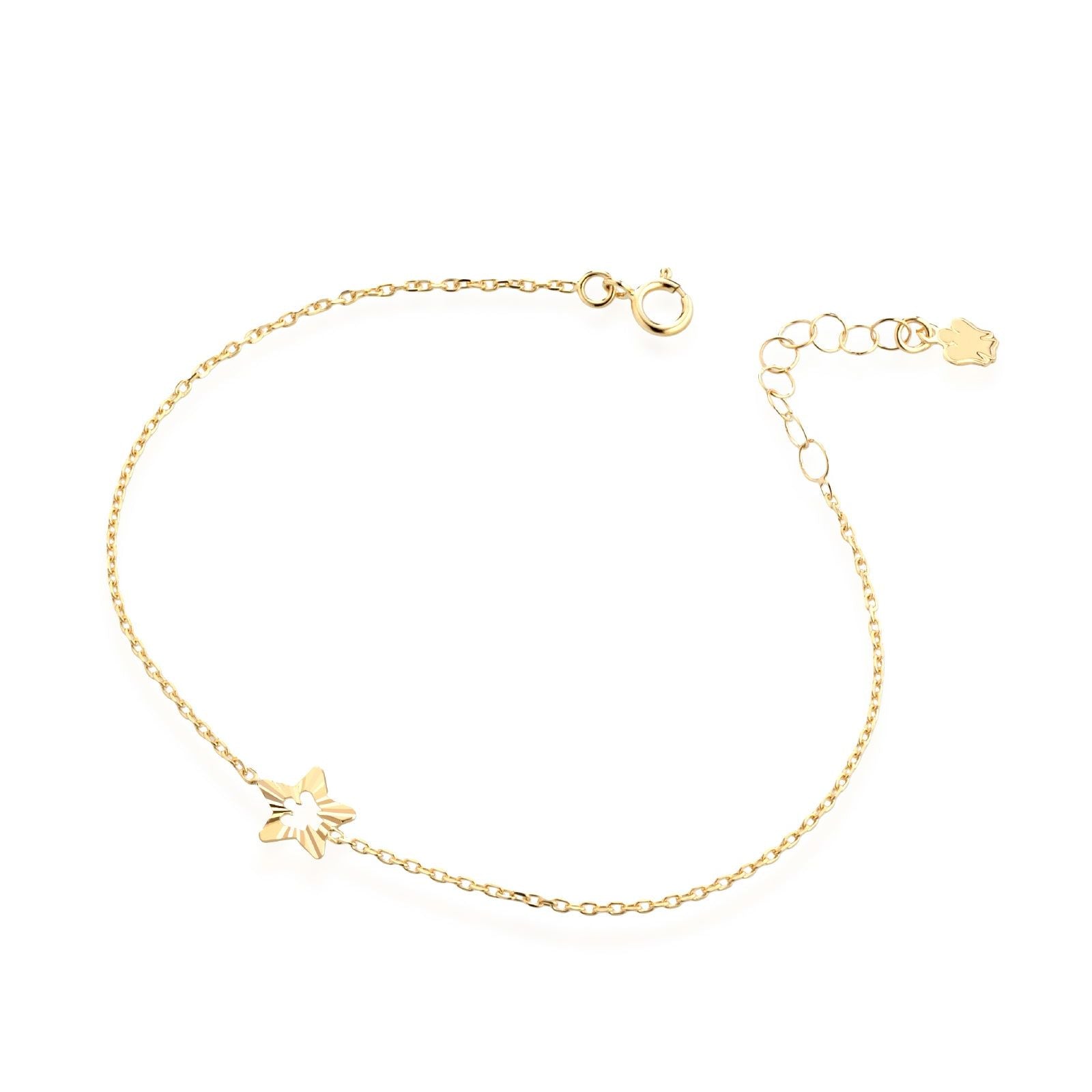 Bracciale donna Roberto Giannotti Stelle in oro giallo con stella e angelo traforato NKT397-1