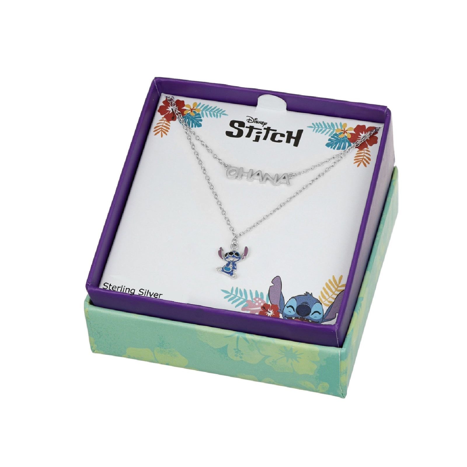 Collana girocollo Disney Stitch bambina argento con Stitch e scritta Ohana NS00059SRHL-17-CS-4