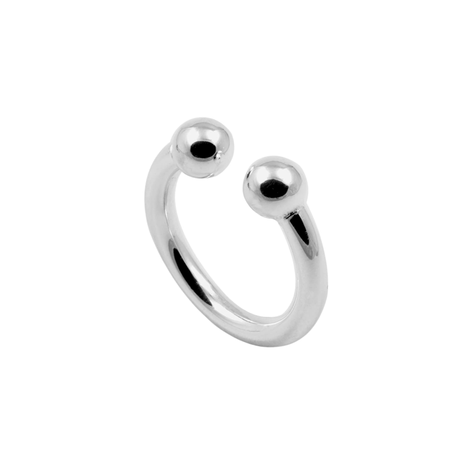 Anello piercing bold NOVE25 in argento con finitura lucida 14
