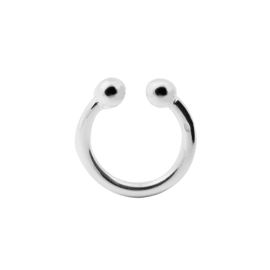 Anello piercing bold NOVE25 in argento con finitura lucida 14