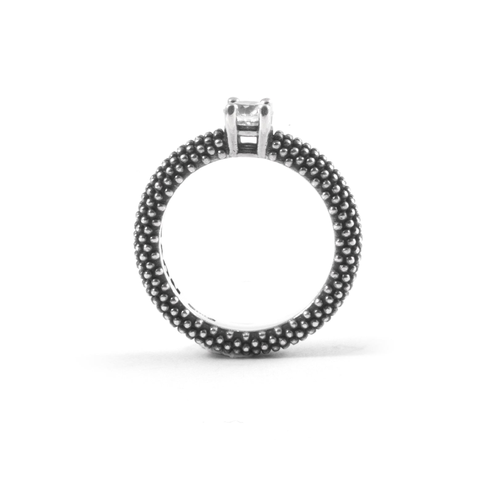Anello solitario Nove25 in argento e zircone bianco da donna 12