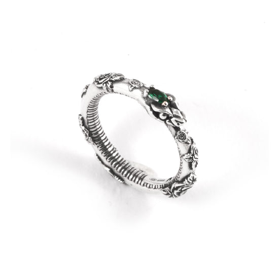 Anello serpente Nove25 in argento con zirconi verdi da donna 12