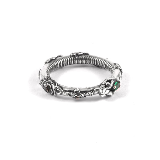 Anello serpente Nove25 in argento con zirconi verdi da donna 12