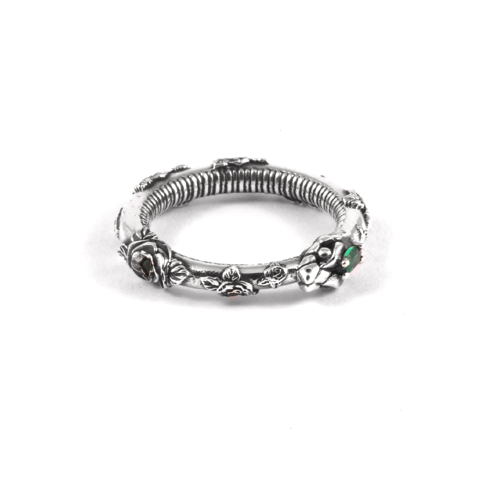 Anello serpente Nove25 in argento con zirconi verdi da donna 12