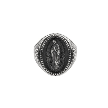Anello chevalier NOVE25 Madonna Guadalupe in argento brunito 20