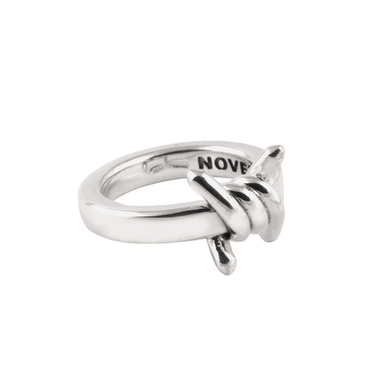 Anello unisex Nove25 in argento con decorazione filo spinato 21