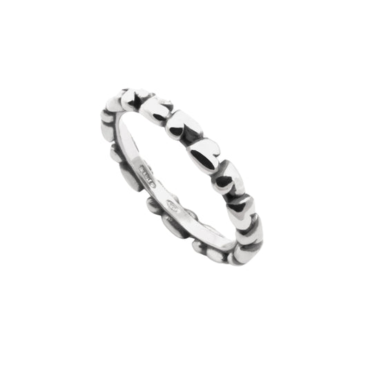 Anello da donna Nove25 in argento con cuoricini su tutta la circonferenza 12