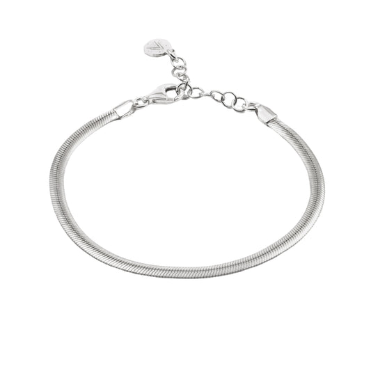 Bracciale NOVE25 in argento effetto snake con finitura lucida Regolabile 17-20 cm