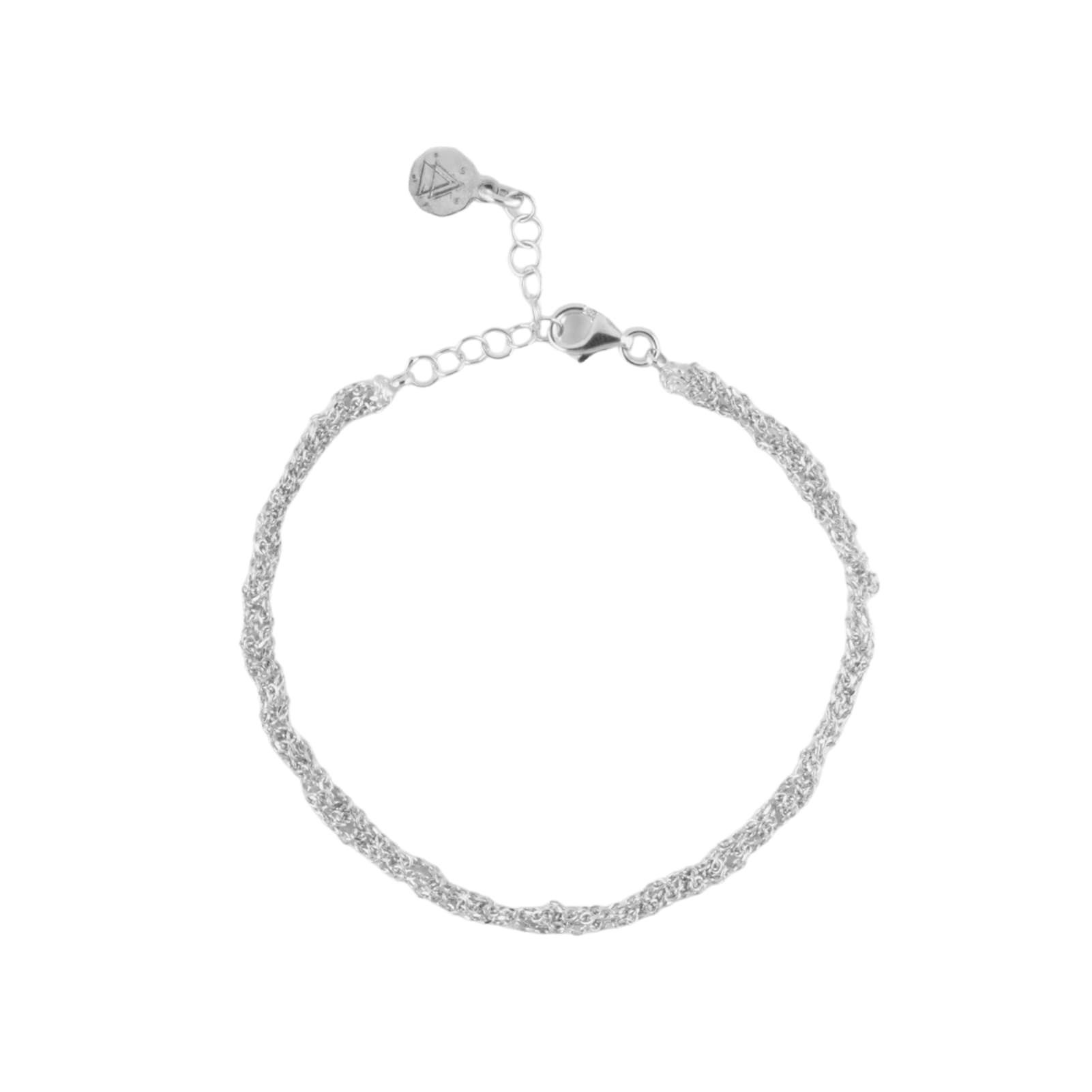 Bracciale catena intrecciata NOVE25 in argento rodiato lucido 17 cm