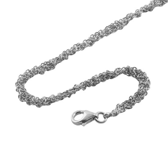 Bracciale catena intrecciata NOVE25 in argento rodiato lucido 17 cm