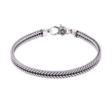 Bracciale catena coda di volpe NOVE25 in argento brunito 20 cm