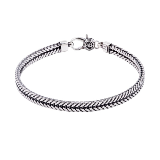 Bracciale catena coda di volpe NOVE25 in argento brunito 20 cm