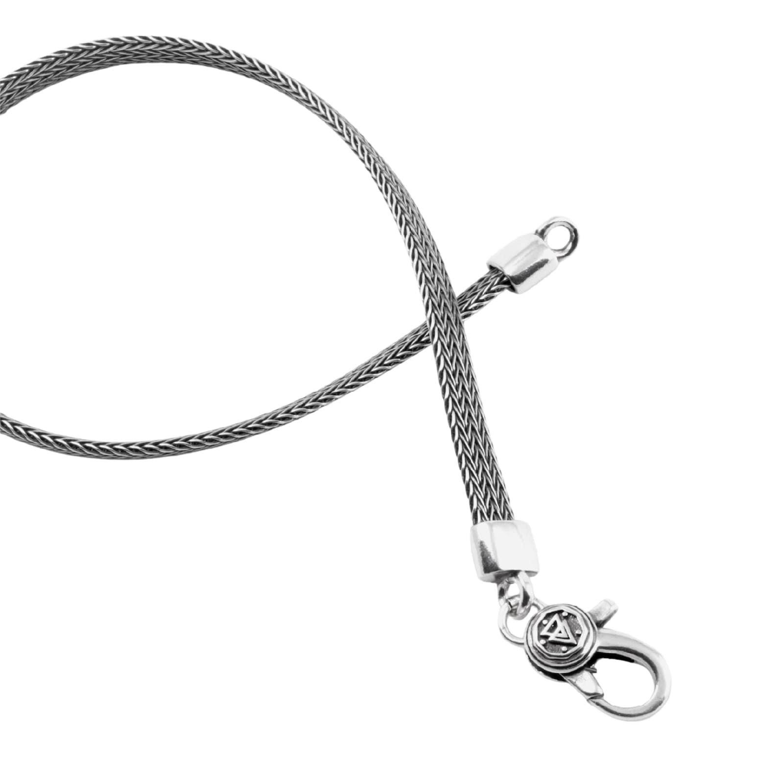 Bracciale catena NOVE25 maglia piatta argento brunito lucido 18 cm