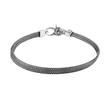 Bracciale a catena piatta NOVE25 in argento brunito 20 cm