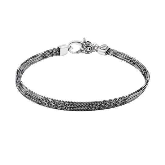 Bracciale a catena piatta NOVE25 in argento brunito 20 cm