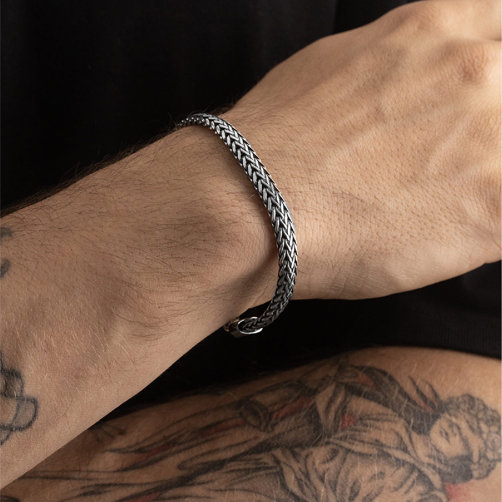 Bracciale catena coda di volpe ovale NOVE25 in argento 20 cm