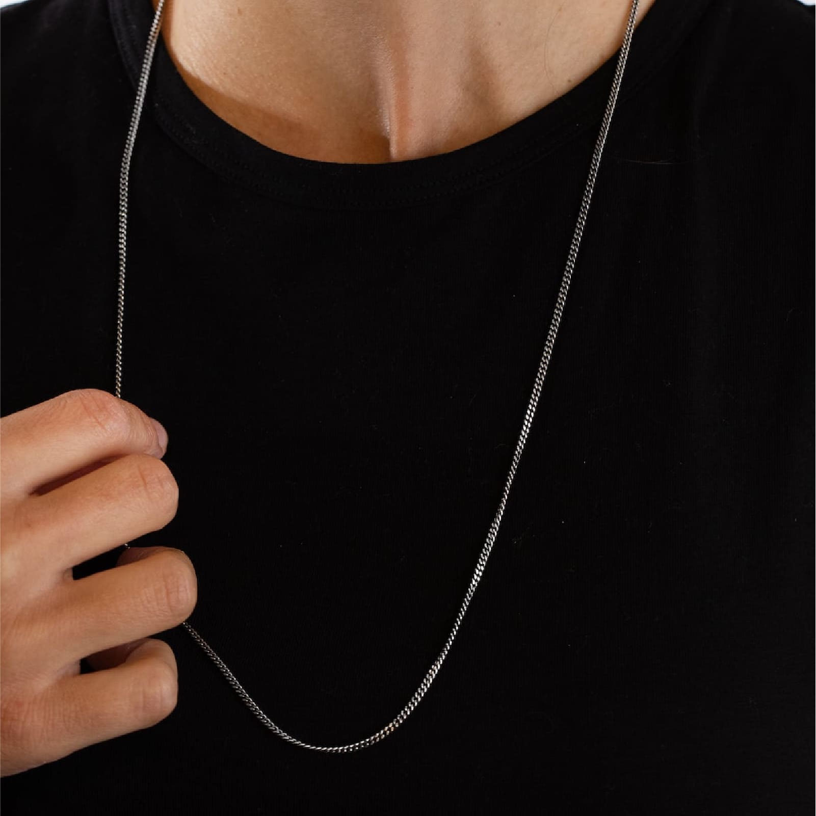 Collana girocollo NOVE25 filo 060 in argento brunito lucido MISURA UNICA