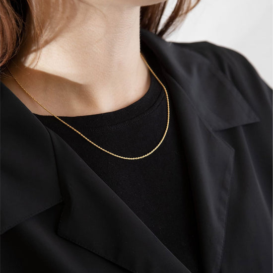 Collana Nove25 corda diamantata 025 in argento placcata oro MISURA UNICA