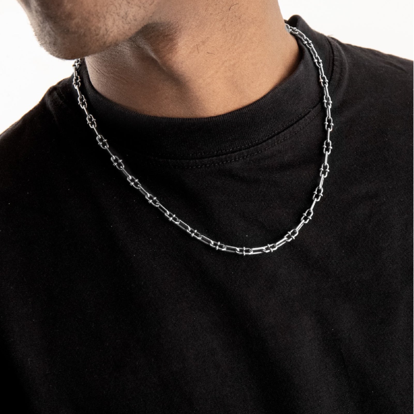 Collana NOVE25 in argento con catena a maglie ovali MISURA UNICA