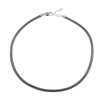 Collana girocollo catena piatta NOVE25 in argento brunito MISURA UNICA