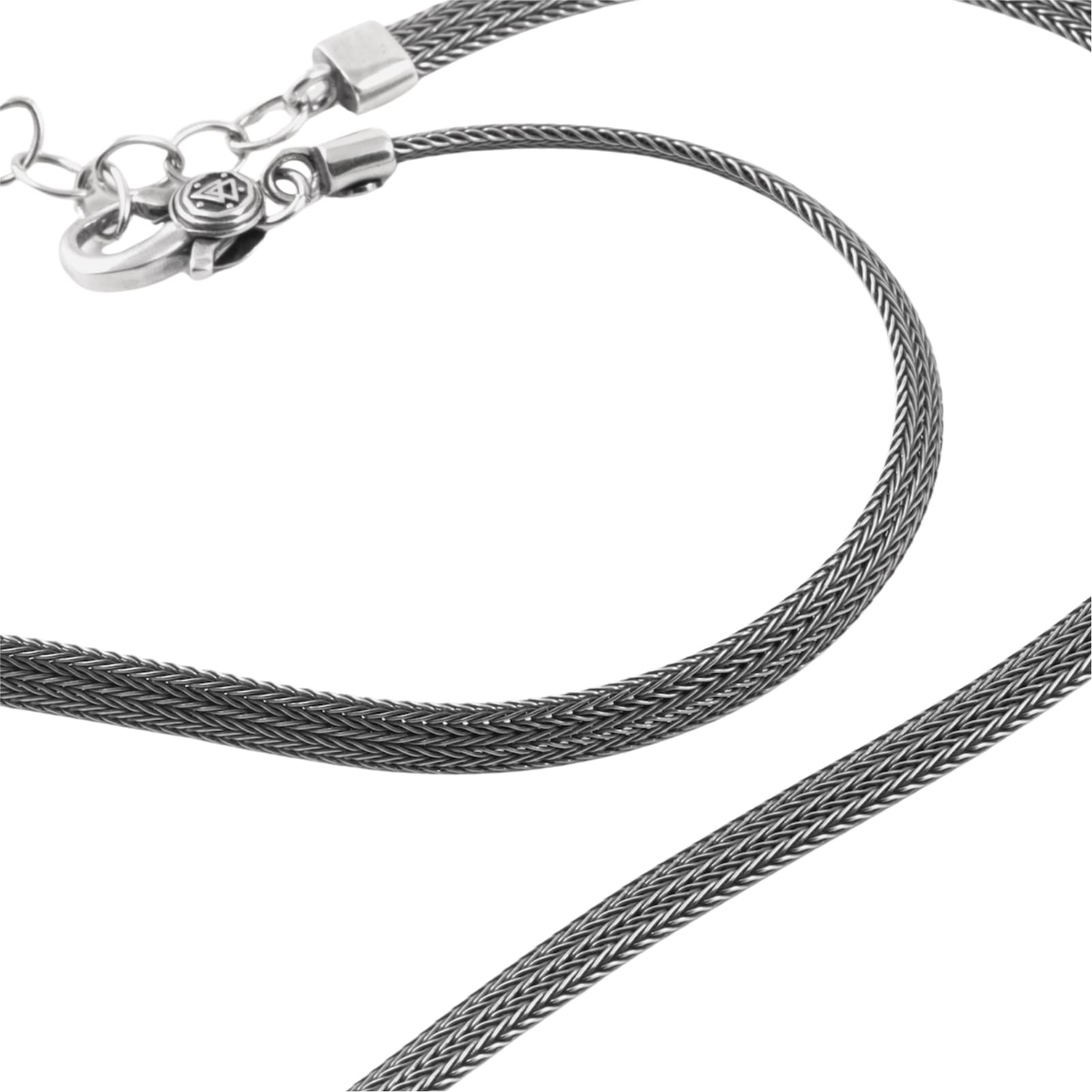 Collana girocollo catena piatta NOVE25 in argento brunito MISURA UNICA