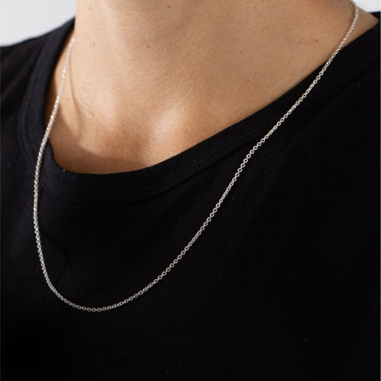 Collana NOVE25 catena forzatina 040 in argento lucido MISURA UNICA