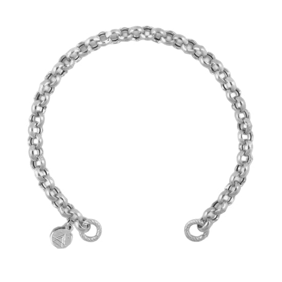 Bracciale catena Nove25 Connection in argento berger aperto 16 cm